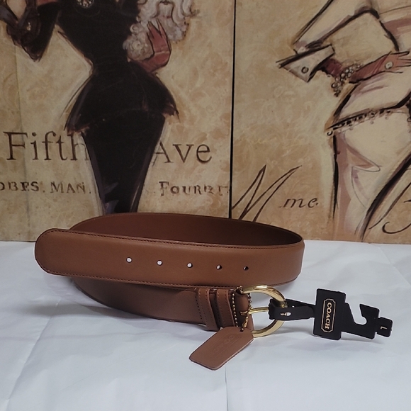 Vintage Coach Leather Tan Belt - Picture 1 of 6
